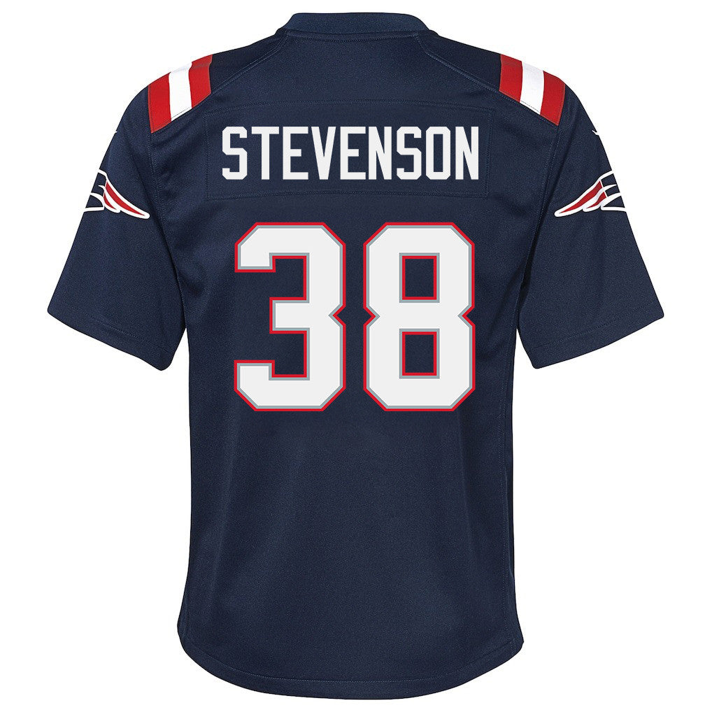 Rhamondre Stevenson 38 New England Patriots YOUTH 2026 Super Bowl LX - Game Jersey - Navy