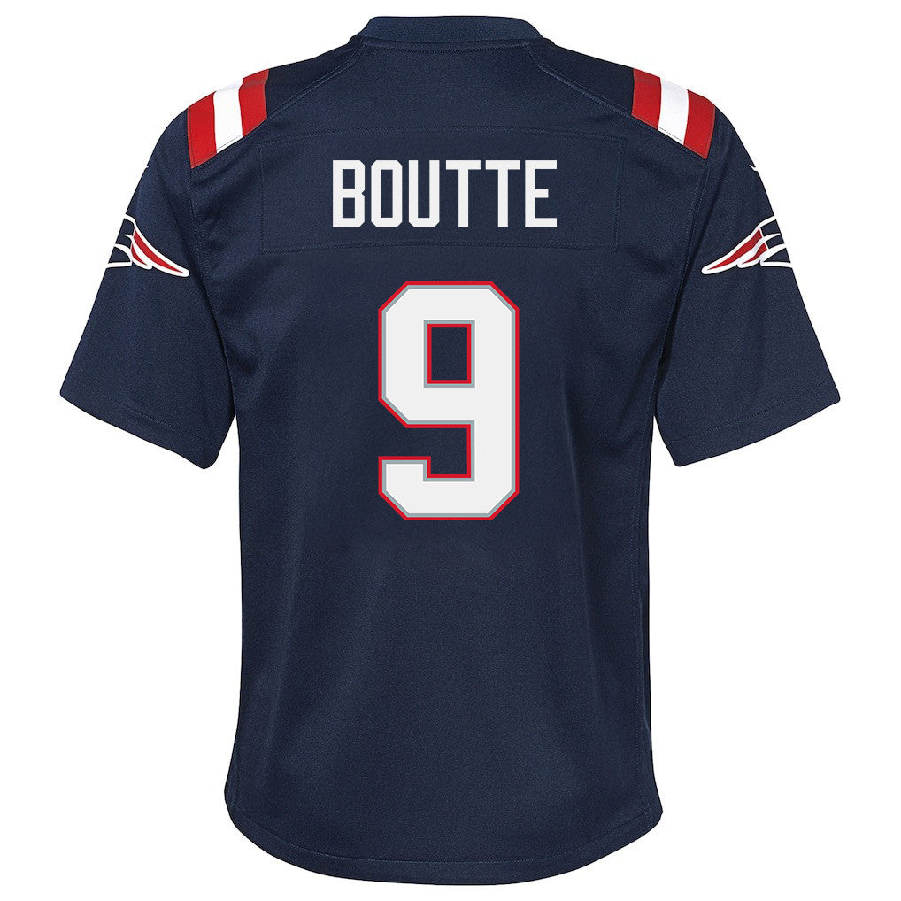 Kayshon Boutte 9 New England Patriots YOUTH 2026 Super Bowl LX - Game Jersey - Navy