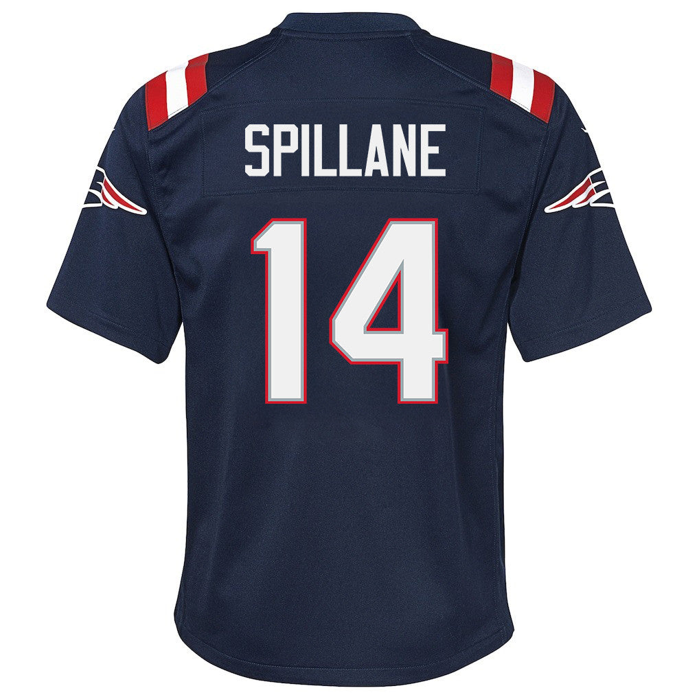 Robert Spillane 14 New England Patriots YOUTH 2026 Super Bowl LX - Game Jersey - Navy