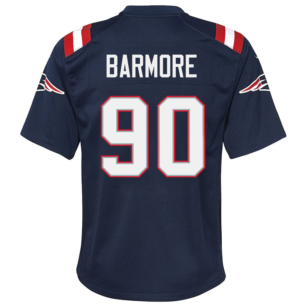 Christian Barmore 90 New England Patriots YOUTH 2026 Super Bowl LX - Game Jersey - Navy