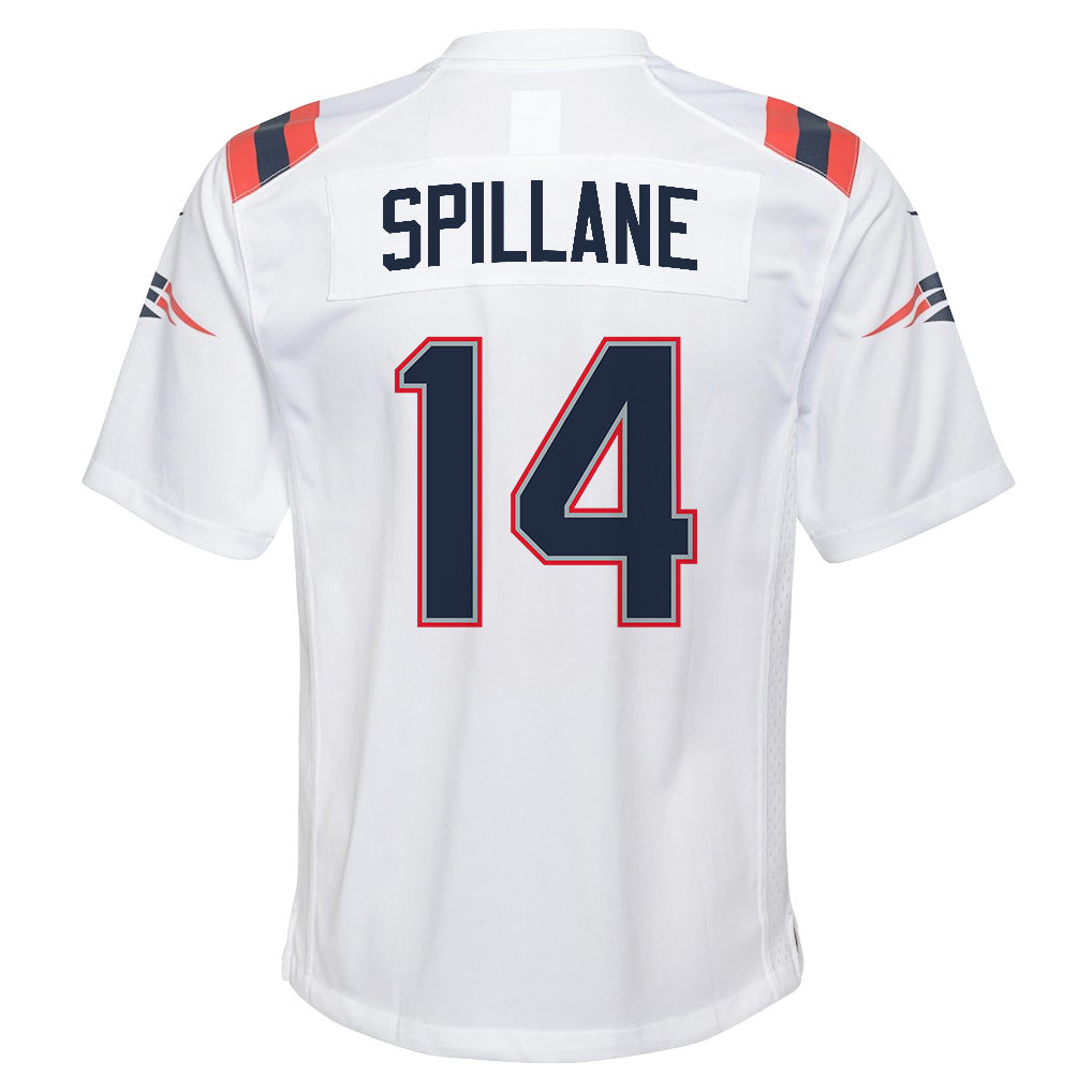 Robert Spillane 14 New England Patriots YOUTH 2026 Super Bowl LX - White Game Jersey