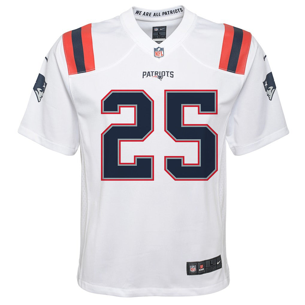 Marcus Jones 25 New England Patriots YOUTH 2026 Super Bowl LX - White Game Jersey