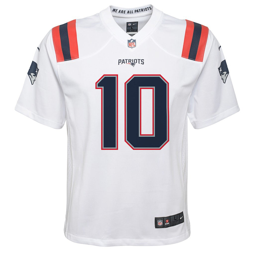 Drake Maye 10 New England Patriots YOUTH 2026 Super Bowl LX - White Game Jersey