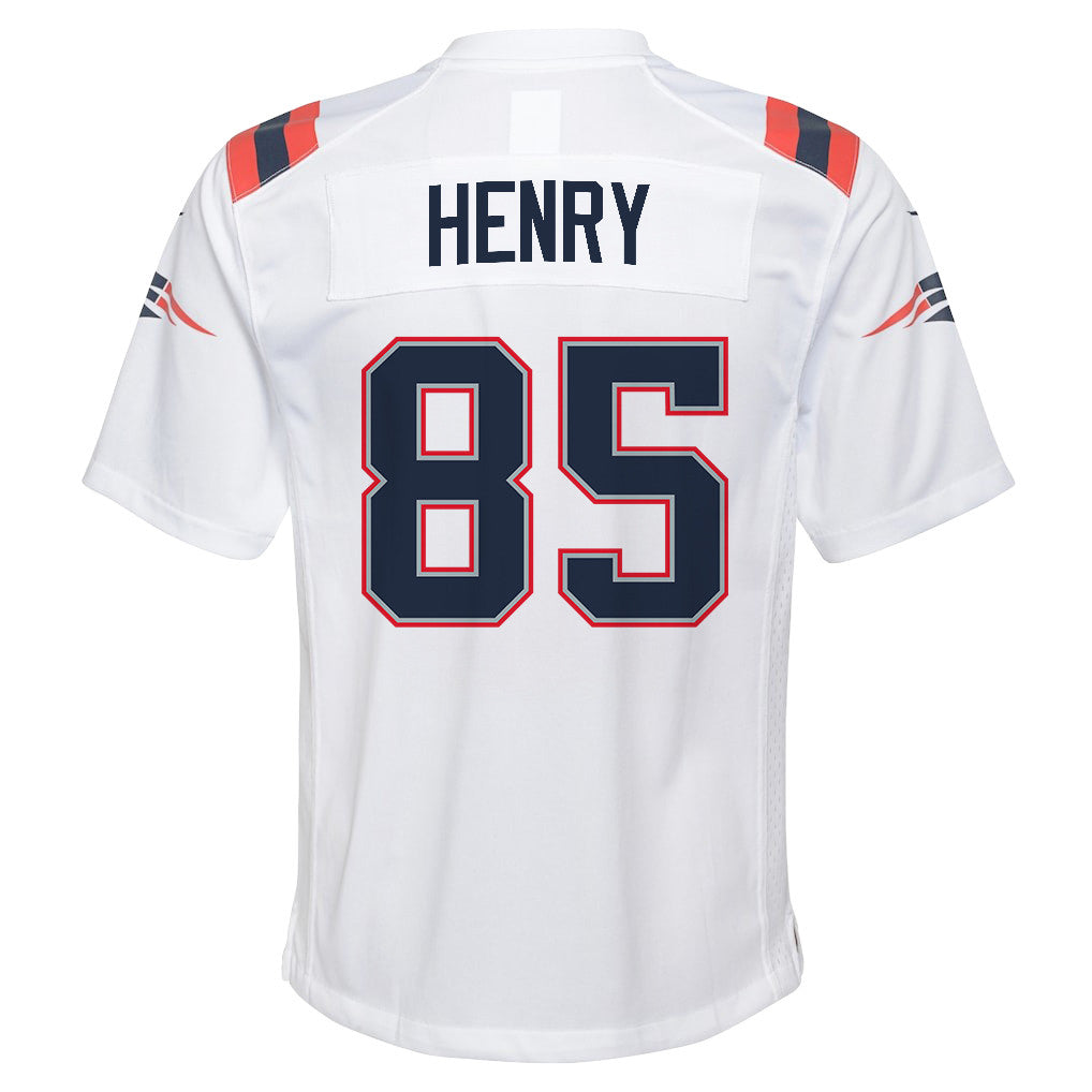 Hunter Henry 85 New England Patriots YOUTH 2026 Super Bowl LX - White Game Jersey