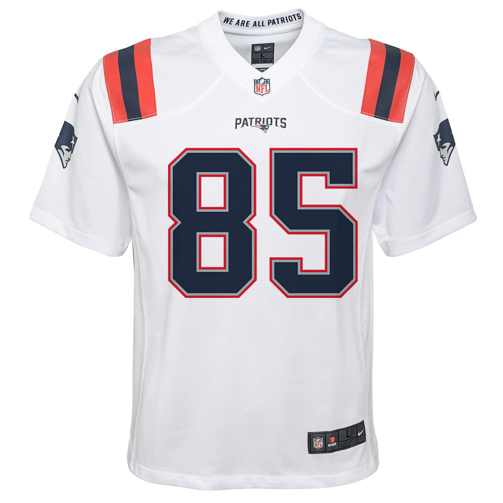 Hunter Henry 85 New England Patriots YOUTH 2026 Super Bowl LX - White Game Jersey