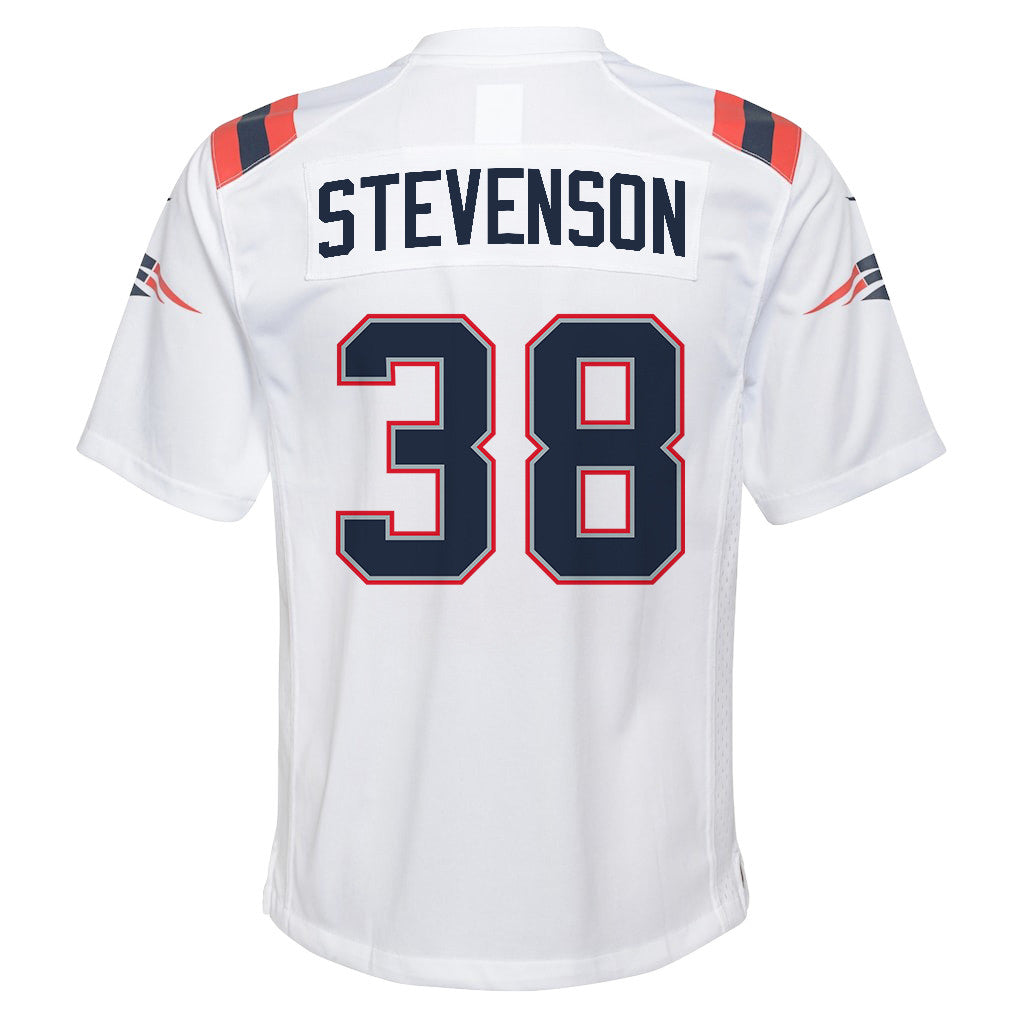 Rhamondre Stevenson 38 New England Patriots YOUTH 2026 Super Bowl LX - White Game Jersey