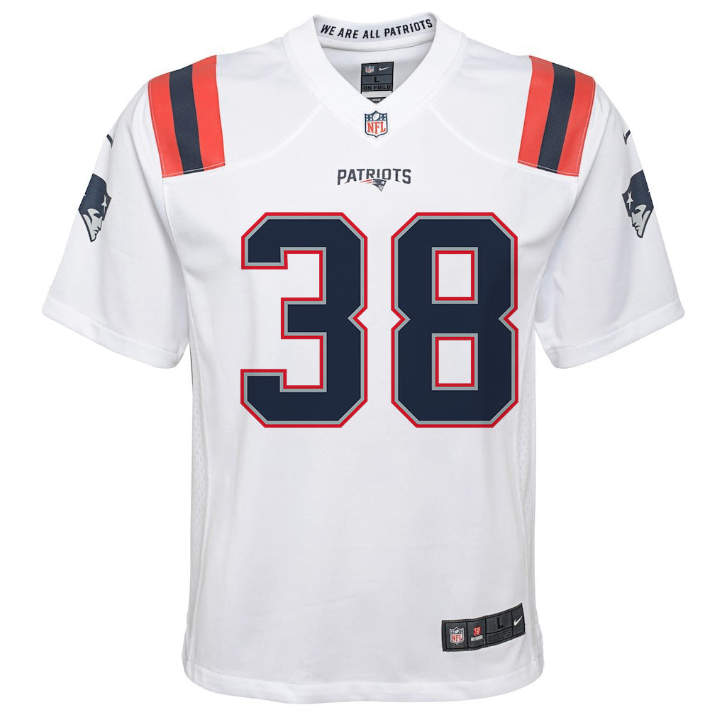 Rhamondre Stevenson 38 New England Patriots YOUTH 2026 Super Bowl LX - White Game Jersey
