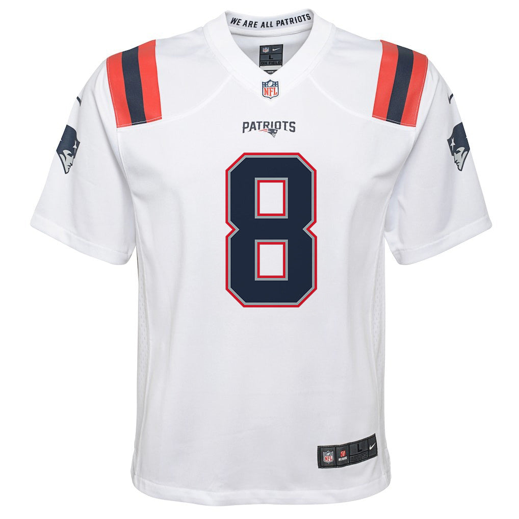 Stefon Diggs 8 New England Patriots YOUTH 2026 Super Bowl LX - White Game Jersey