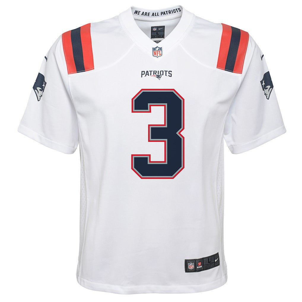 DeMario Douglas 3 New England Patriots YOUTH 2026 Super Bowl LX - White Game Jersey