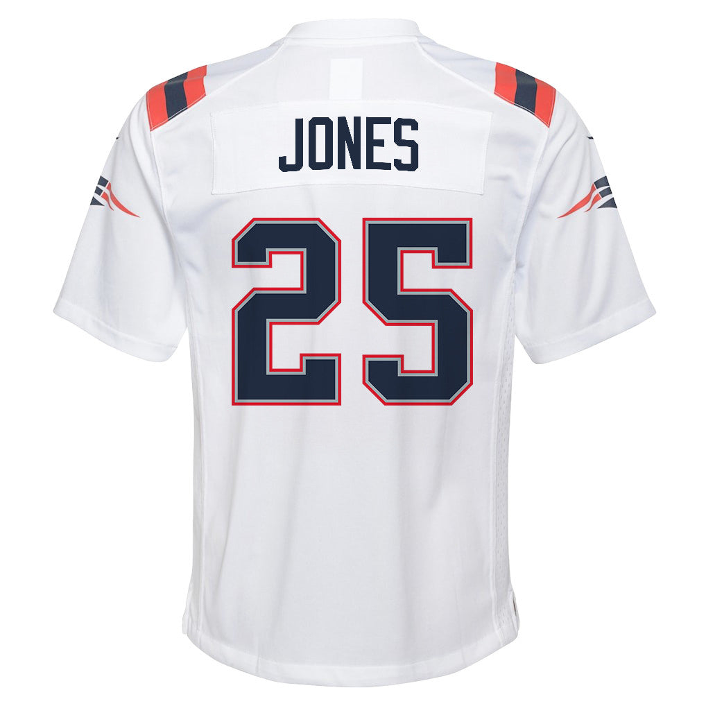 Marcus Jones 25 New England Patriots YOUTH 2026 Super Bowl LX - White Game Jersey