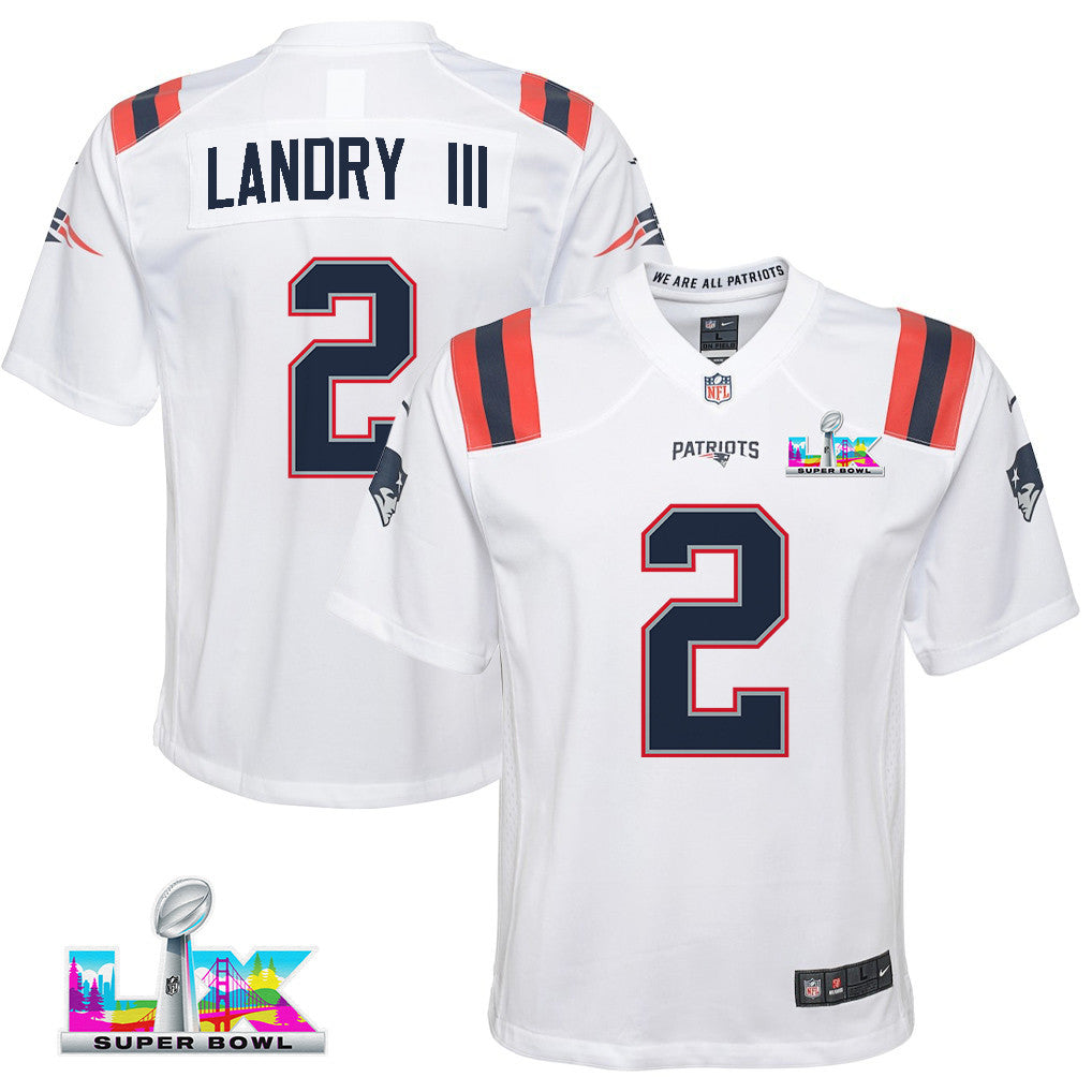 Harold Landry III 2 New England Patriots YOUTH 2026 Super Bowl LX - White Game Jersey