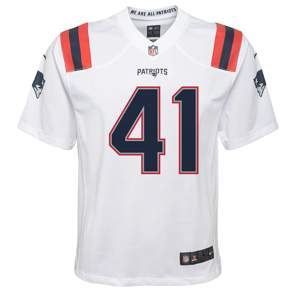 Brenden Schooler 41 New England Patriots YOUTH 2026 Super Bowl LX - White Game Jersey