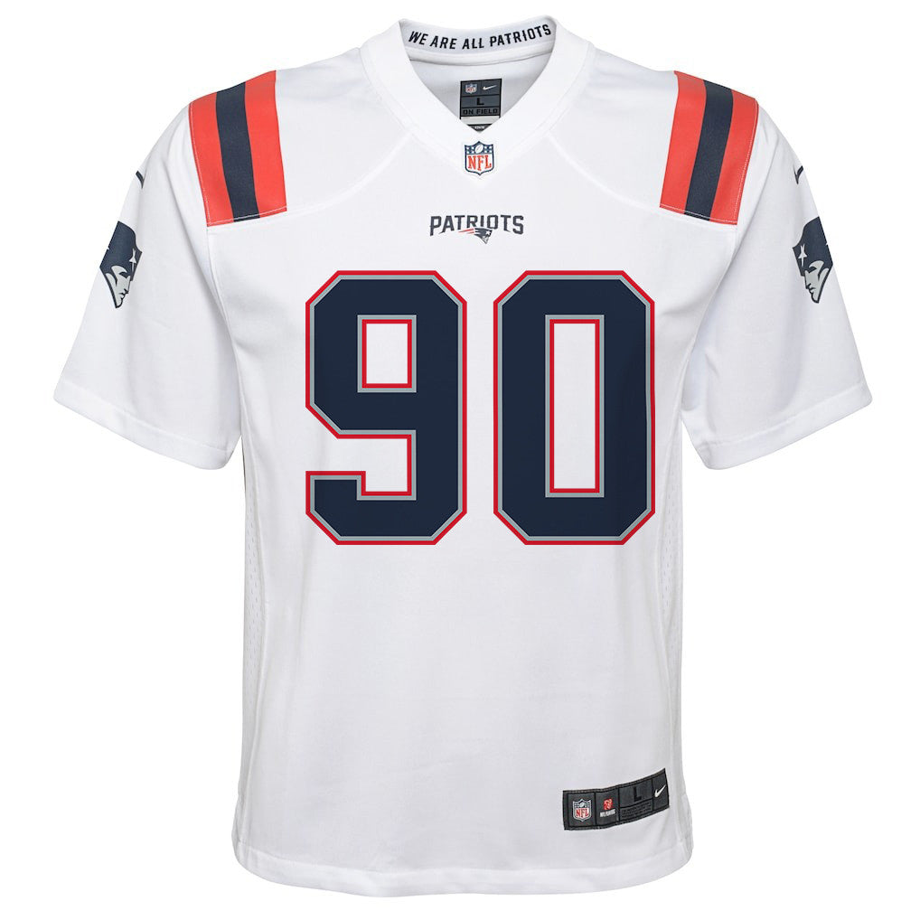 Christian Barmore 90 New England Patriots YOUTH 2026 Super Bowl LX - White Game Jersey
