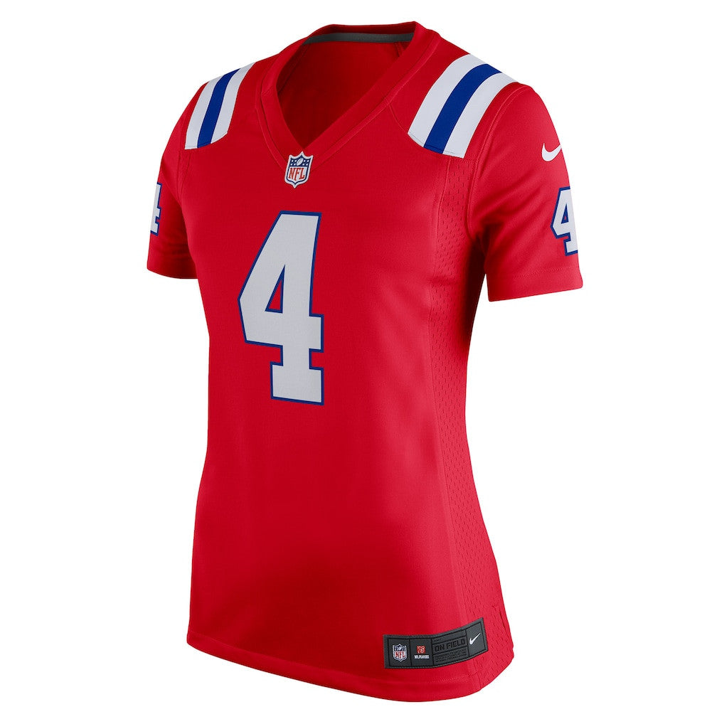 Bailey Zappe 4 New England Patriots 2026 Super Bowl LX - Women's Alternate Game Jersey - Red