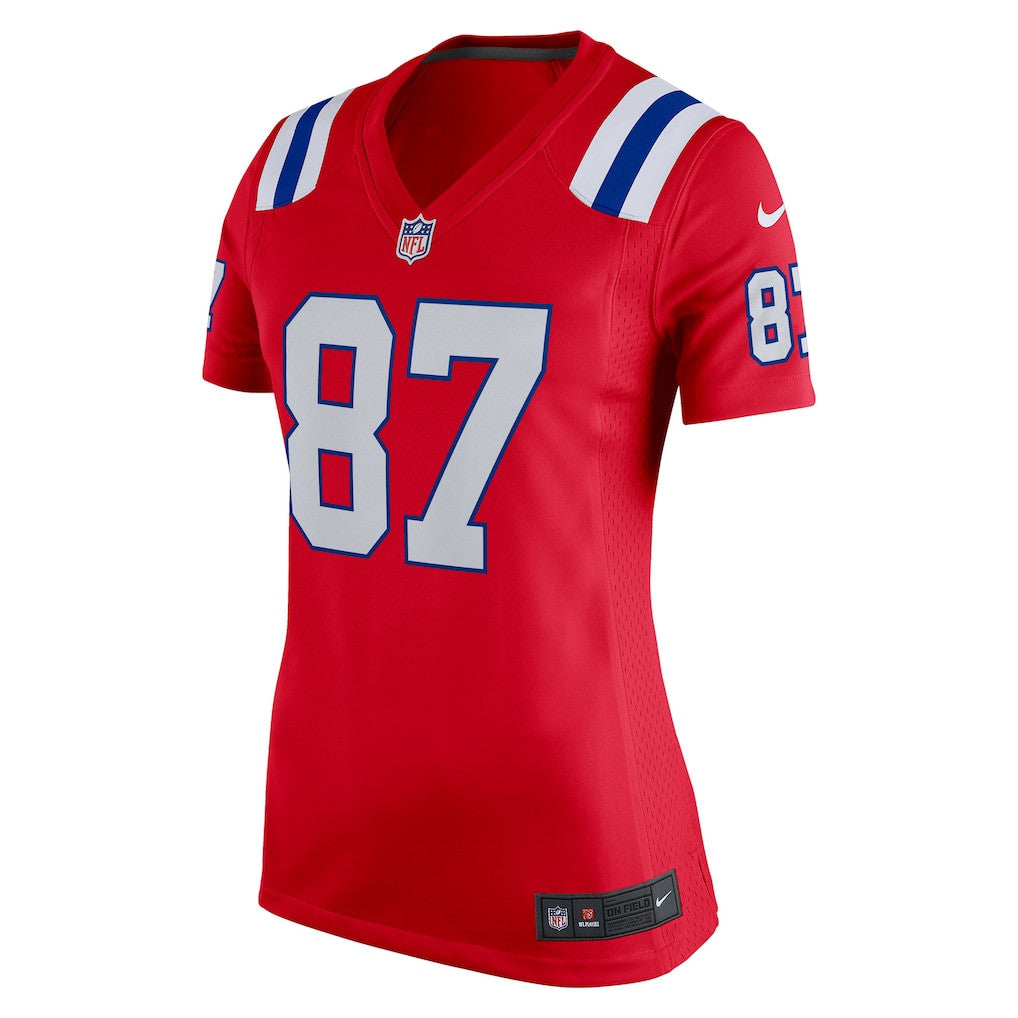 Rob Gronkowski 87 New England Patriots 2026 Super Bowl LX - Women's Alternate Game Jersey - Red