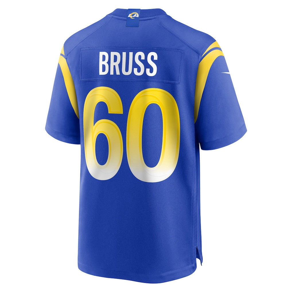 Logan Bruss 60 Los Angeles Rams 2026 Super Bowl LX - Royal Game Player Jersey