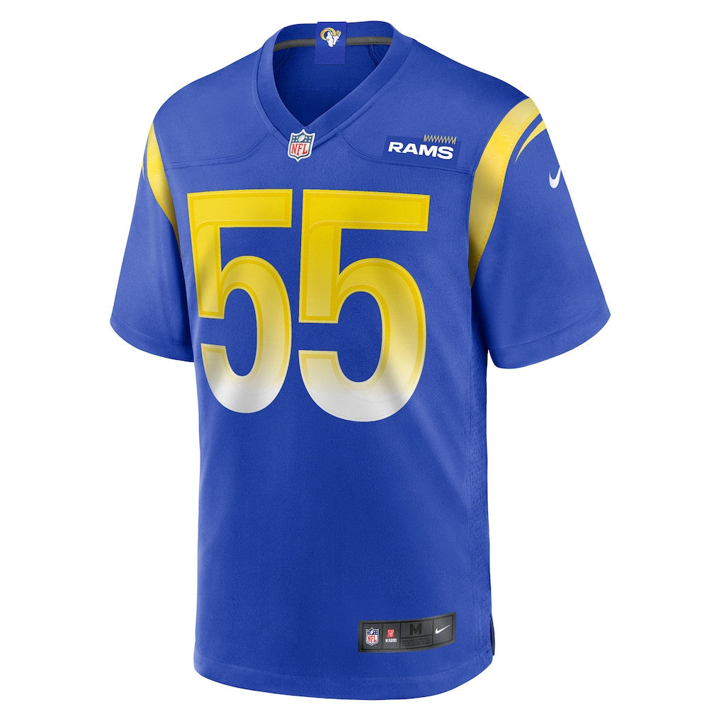 Braden Fiske 55 Los Angeles Rams 2026 Super Bowl LX - Royal Game Player Jersey