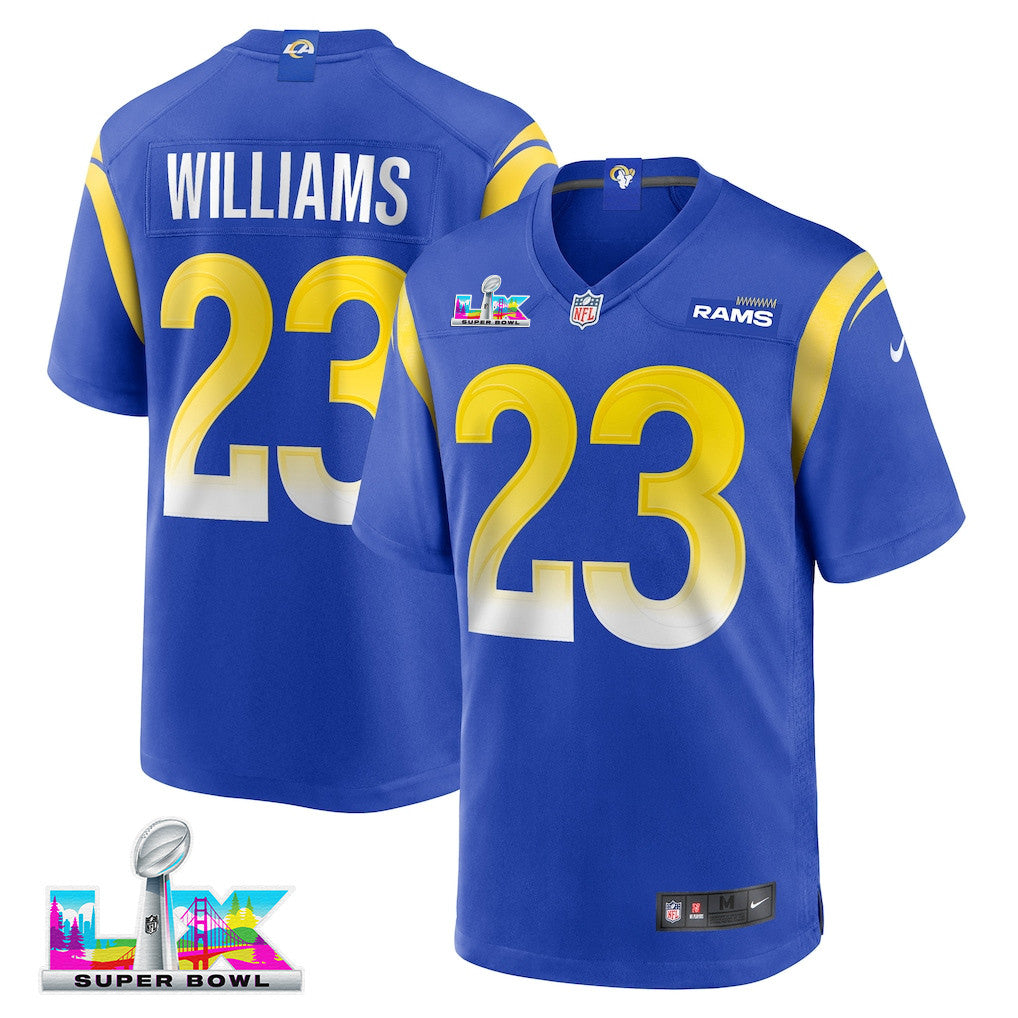 Kyren Williams 23 Los Angeles Rams 2026 Super Bowl LX - Royal Game Player Jersey