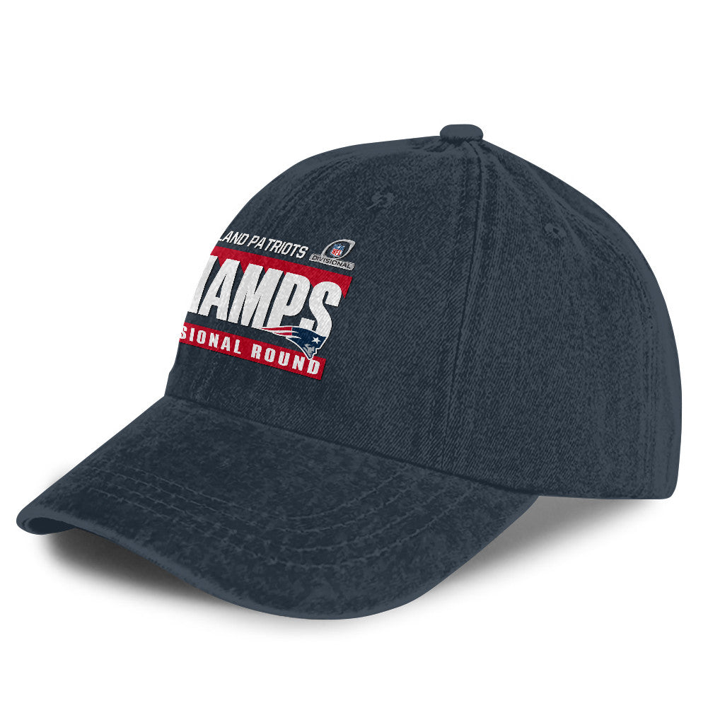 New England Patriots Divisional Champs 25/26 Washed Cotton Cap – Printed Graphic - Navy