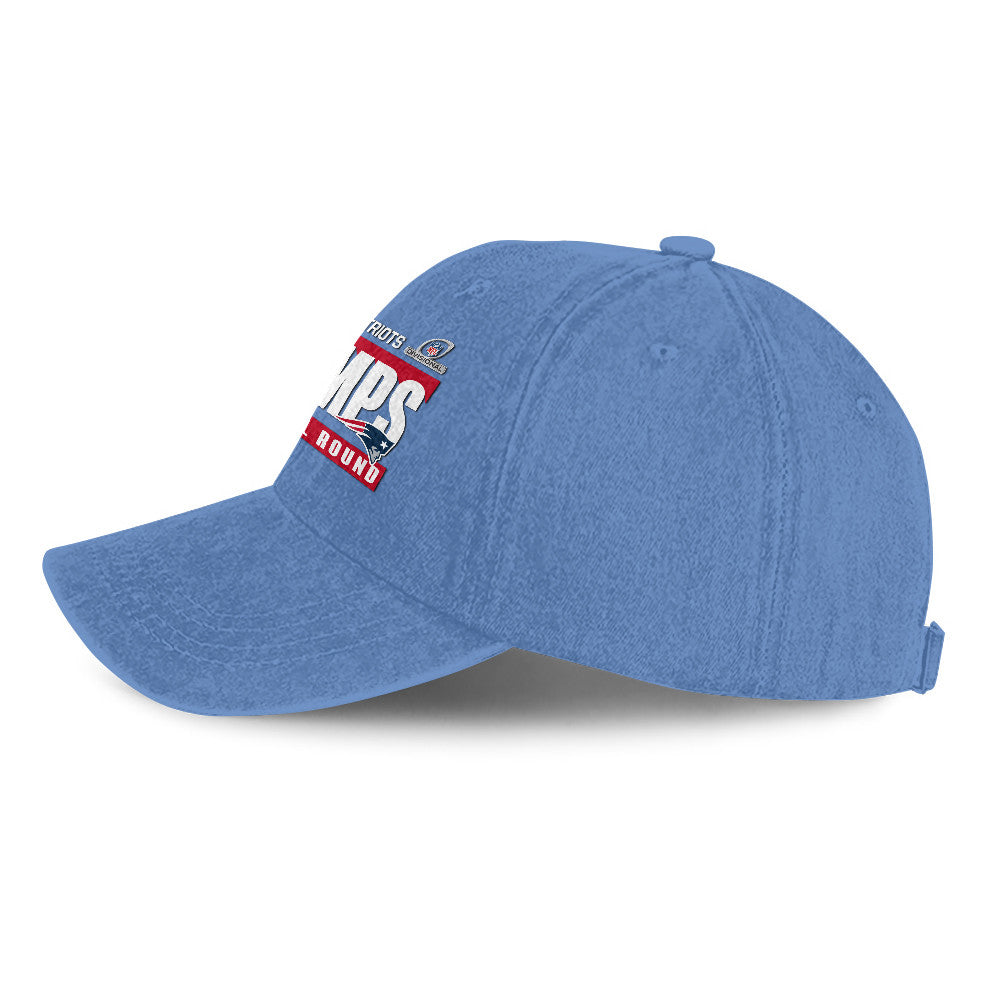 New England Patriots Divisional Champs 25/26 Washed Cotton Cap – Printed Graphic - Denim Blue