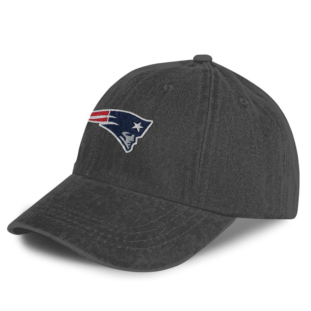 New England Patriots 25/26 Washed Cotton Cap – Logo Iconic Printed Graphic - Dark Grey