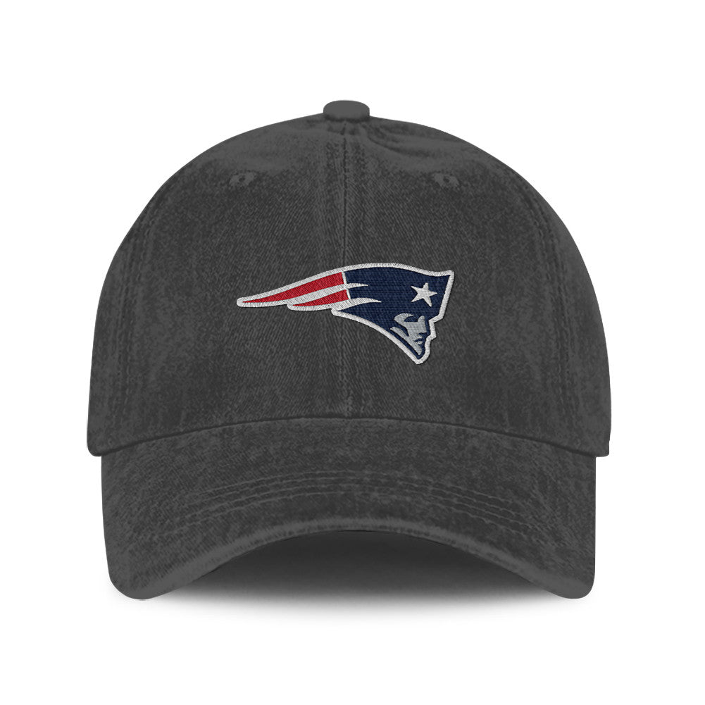 New England Patriots 25/26 Washed Cotton Cap – Logo Iconic Printed Graphic - Dark Grey