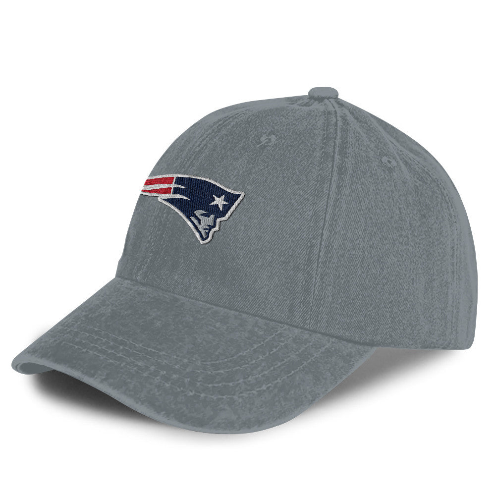 New England Patriots 25/26 Washed Cotton Cap – Logo Iconic Printed Graphic - Light Grey