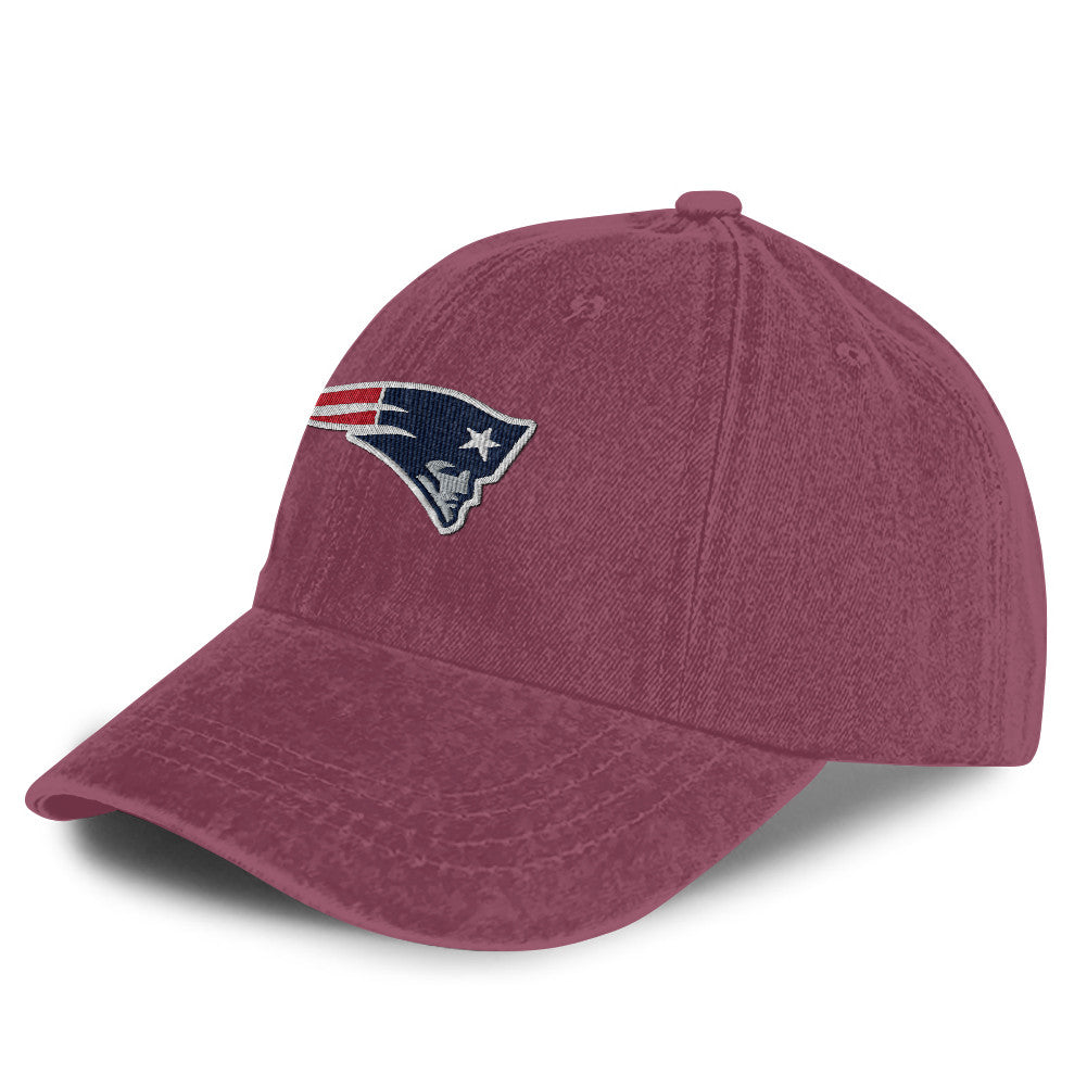 New England Patriots 25/26 Washed Cotton Cap – Logo Iconic Printed Graphic - Burgundy