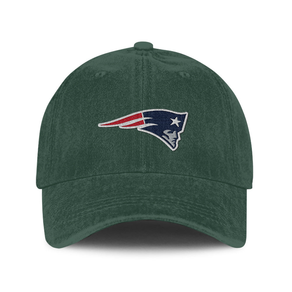 New England Patriots 25/26 Washed Cotton Cap – Logo Iconic Printed Graphic - Green