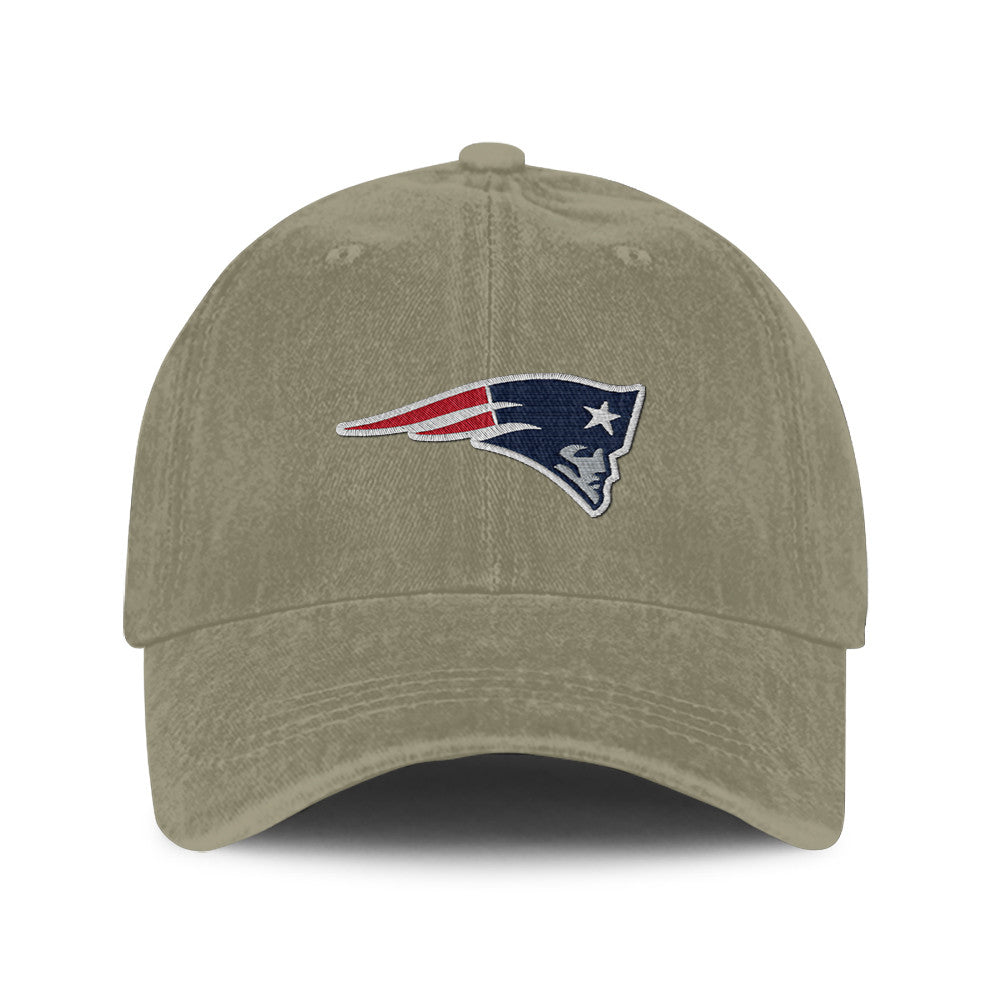 New England Patriots 25/26 Washed Cotton Cap – Logo Iconic Printed Graphic - Olive Khaki