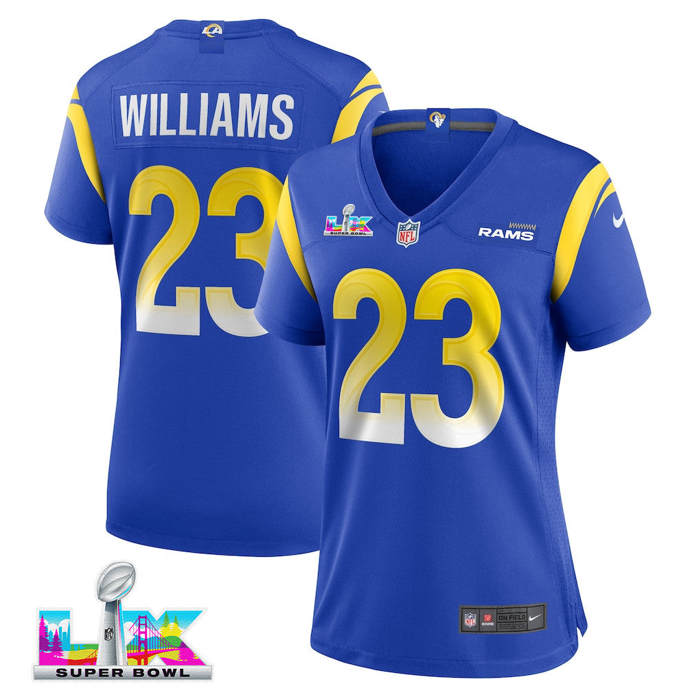 Kyren Williams 23 Women's Los Angeles Rams 2026 Super Bowl LX - Royal Team Game Jersey