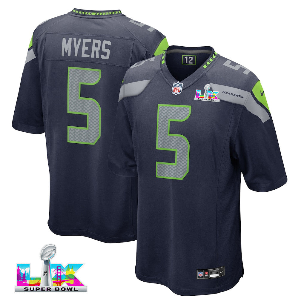 Jason Myers 5 Seattle Seahawks 2026 Super Bowl LX - College Navy Team Game Jersey