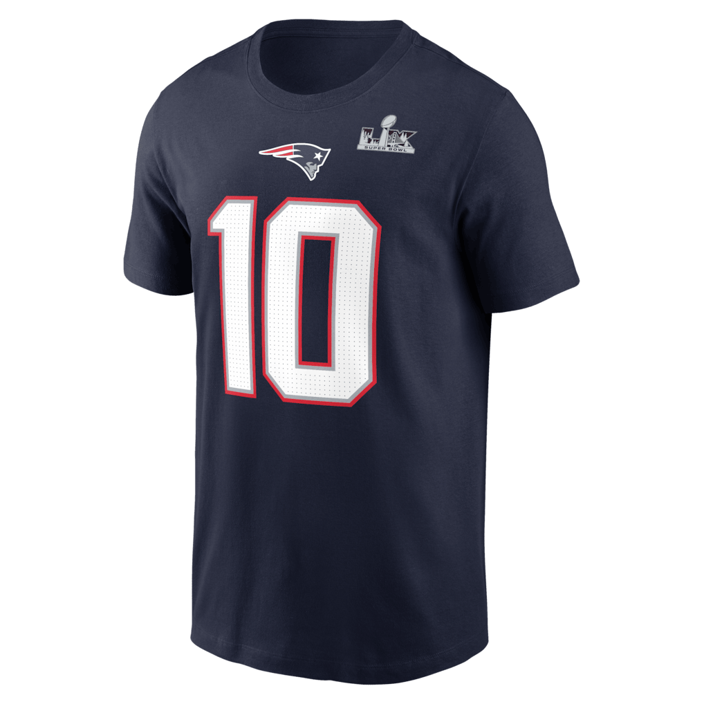 Drake Maye New England Patriots Super Bowl LX Player T-Shirt - Navy