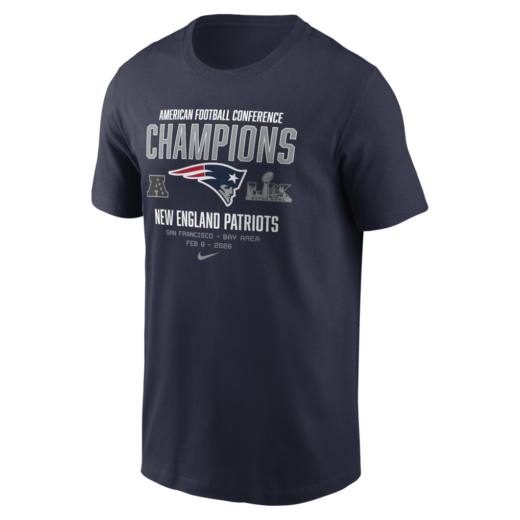 New England Patriots 2025 AFC Champions Team Nation T-Shirt - Navy