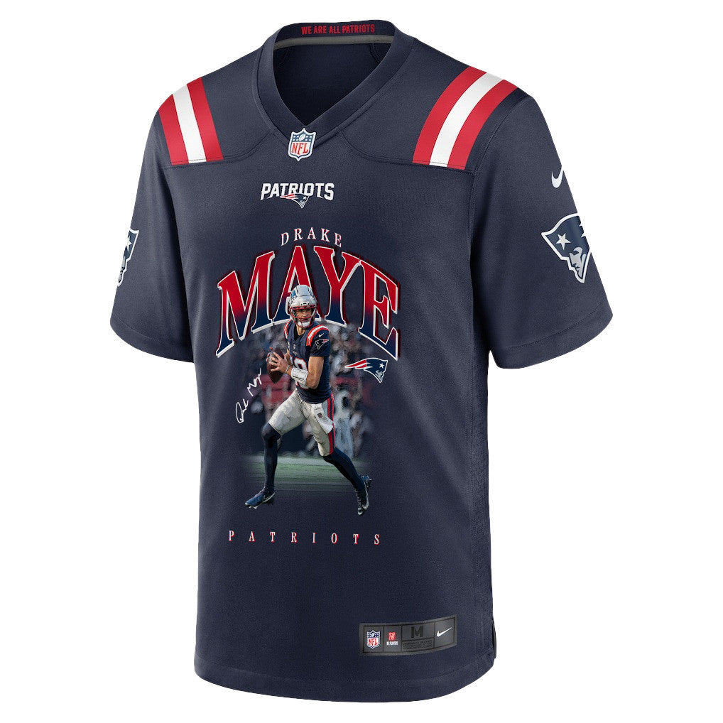 Drake Maye 10 New England Patriots Super Bowl LX Future Legend Men Jersey – Navy