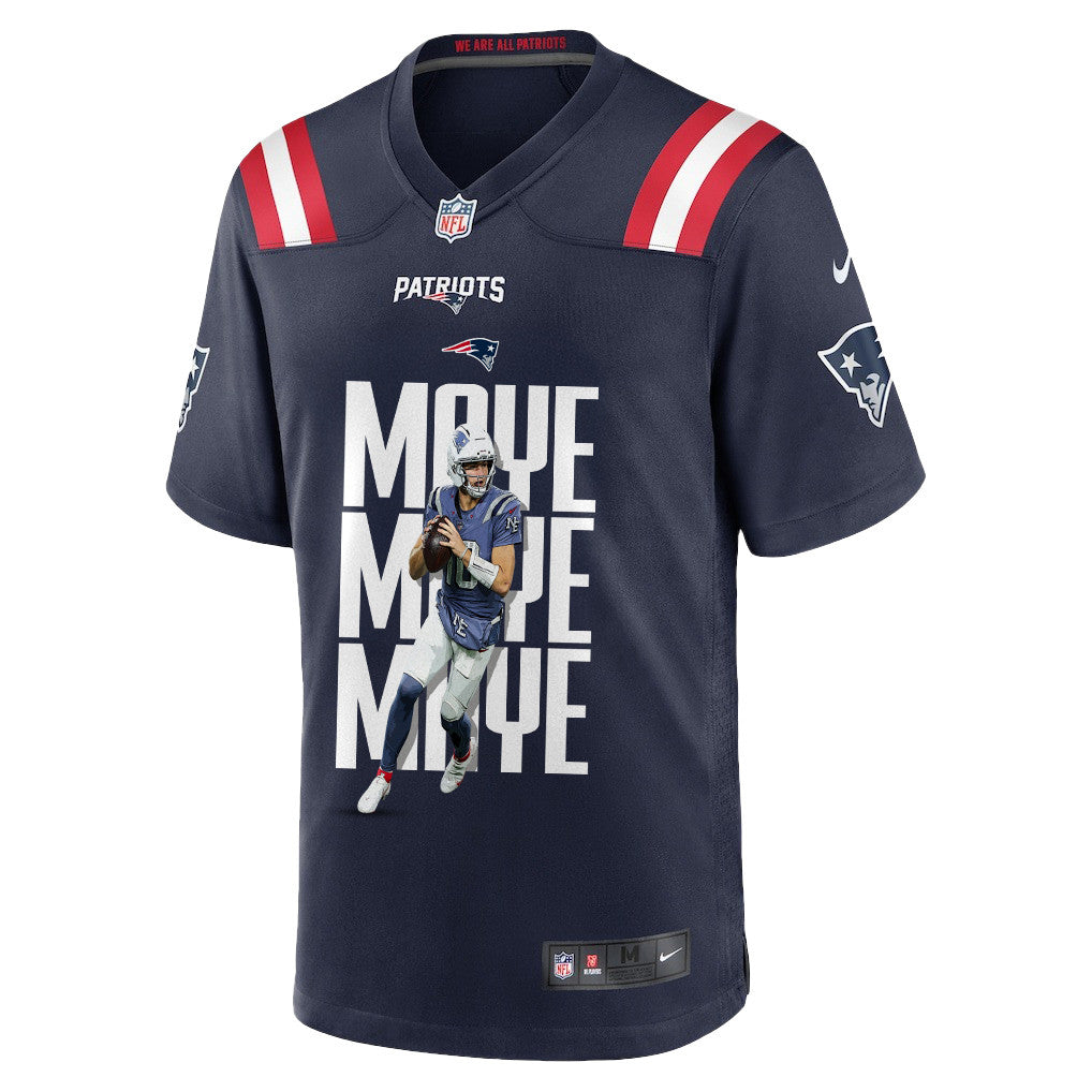 Drake Maye 10 New England Patriots Super Bowl LX Leadership Edition Men Jersey – Navy