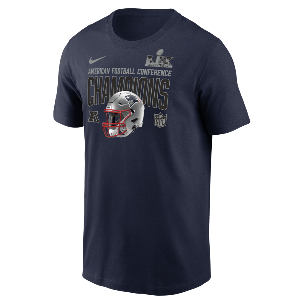 New England Patriots 2025 AFC Champions Glory Shield T-Shirt - Navy