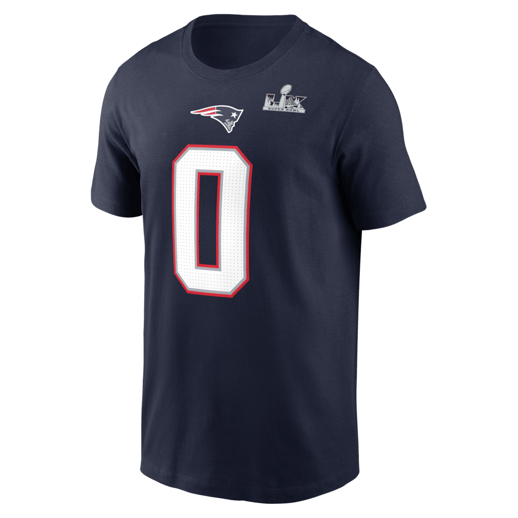 Christian Gonzalez New England Patriots Super Bowl LX Player T-Shirt - Navy