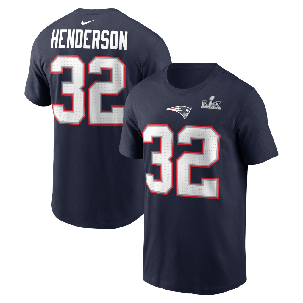 TreVeyon Henderson New England Patriots Player T-Shirt - Navy