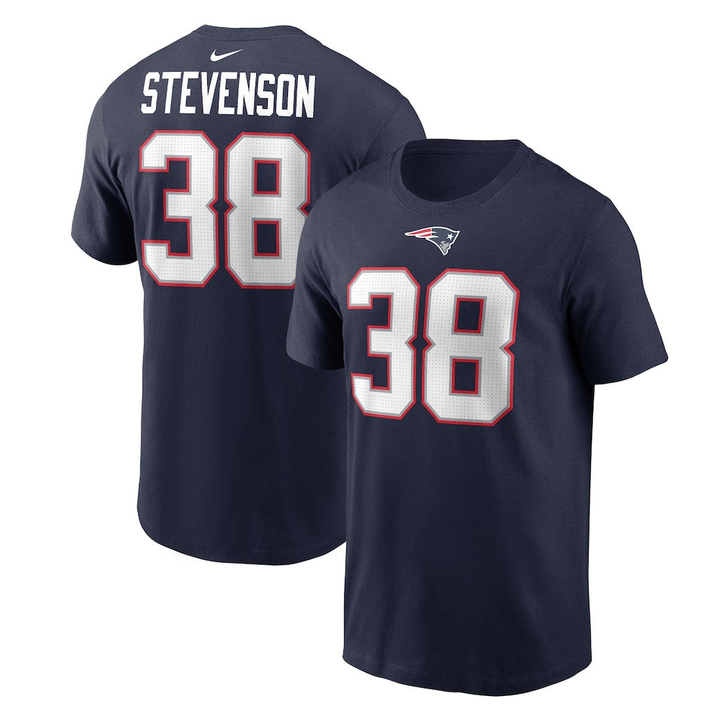 Rhamondre Stevenson New England Patriots Player T-Shirt - Navy