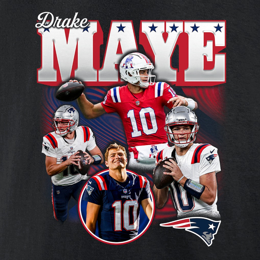 Drake Maye New England Patriots Notorious T-Shirt - Black