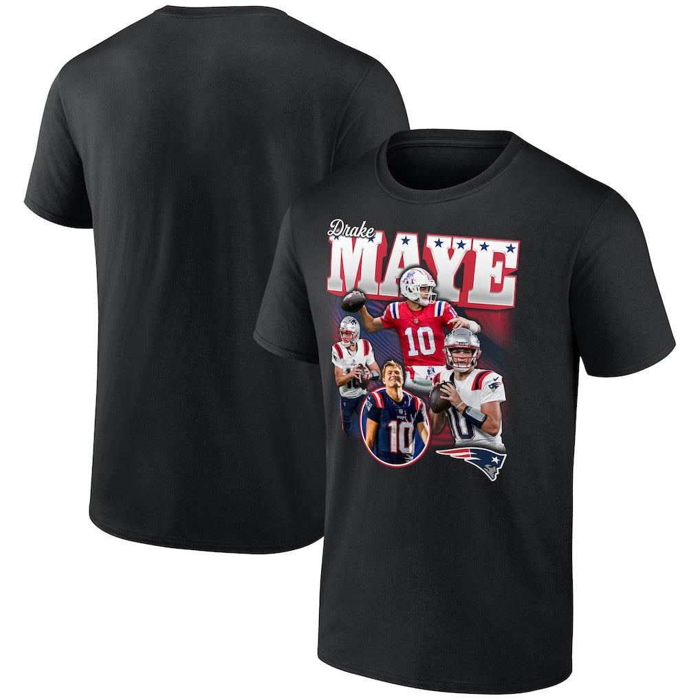 Drake Maye New England Patriots Notorious T-Shirt - Black