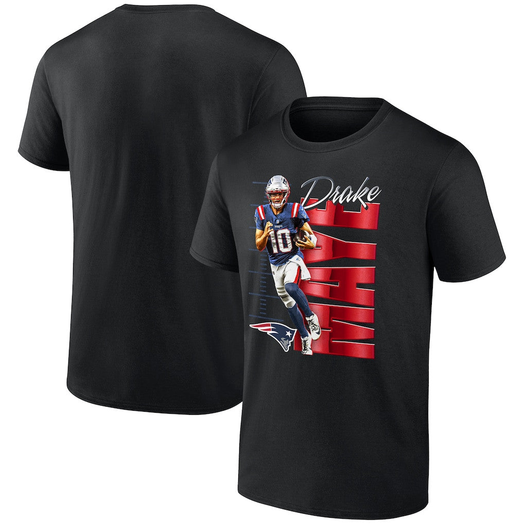 Drake Maye New England Patriots Celebration T-Shirt - Black