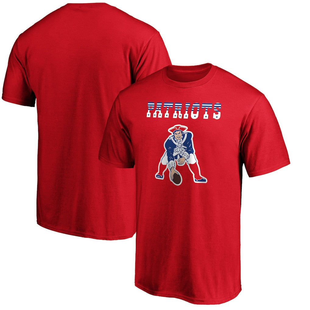 New England Patriots Logo Team Lockup T-Shirt - Red