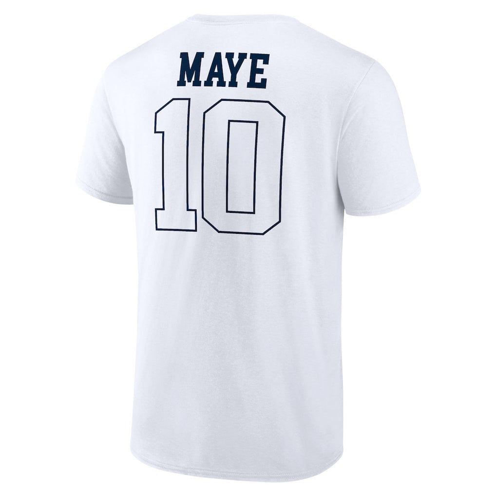 Drake Maye New England Patriots Outline Player T-Shirt - White
