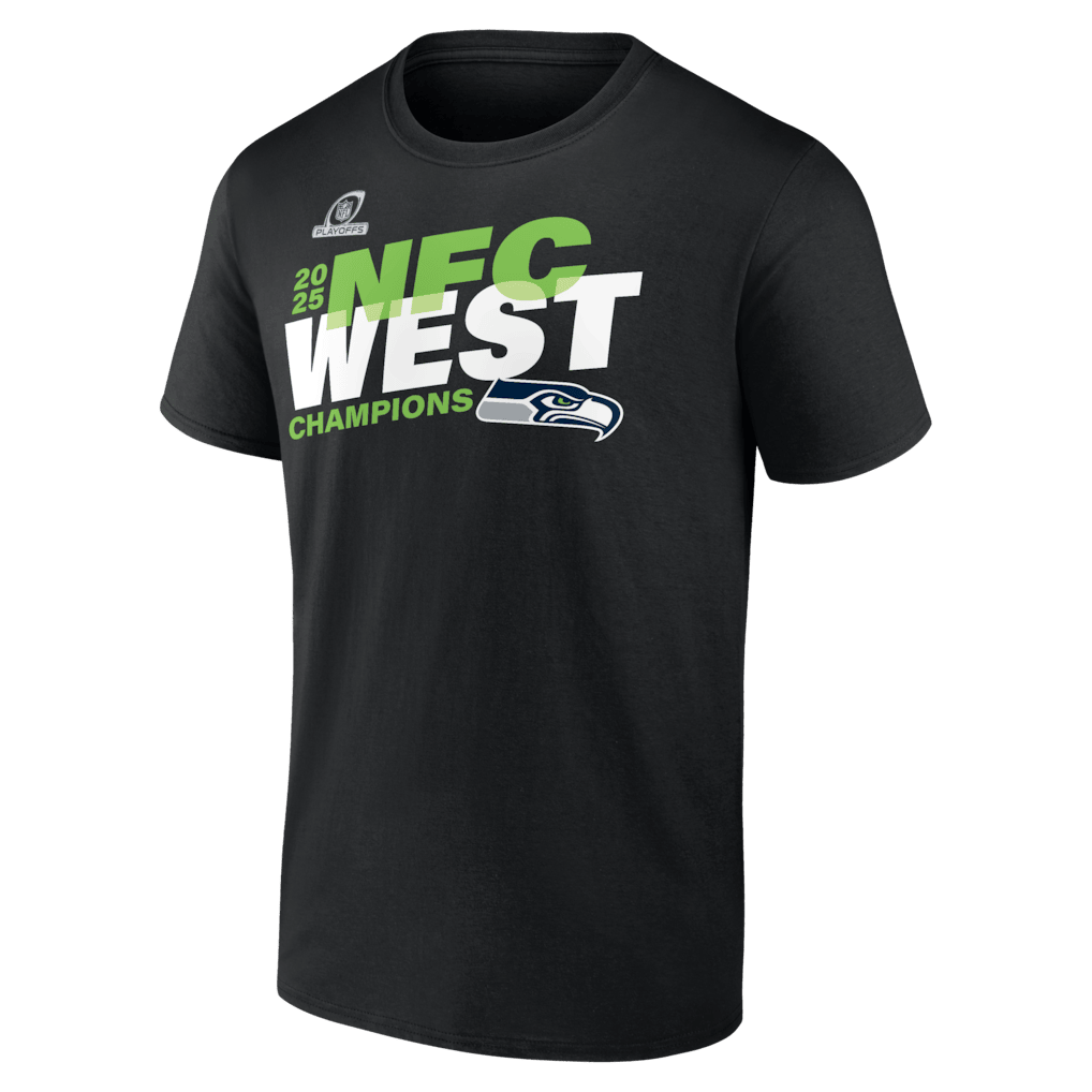 Seattle Seahawks 2025 NFC West Division Champions Conquer T-Shirt - Black