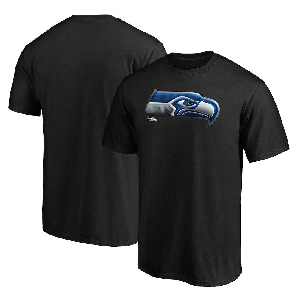 Seattle Seahawks Midnight Mascot Team Logo T-Shirt - Black
