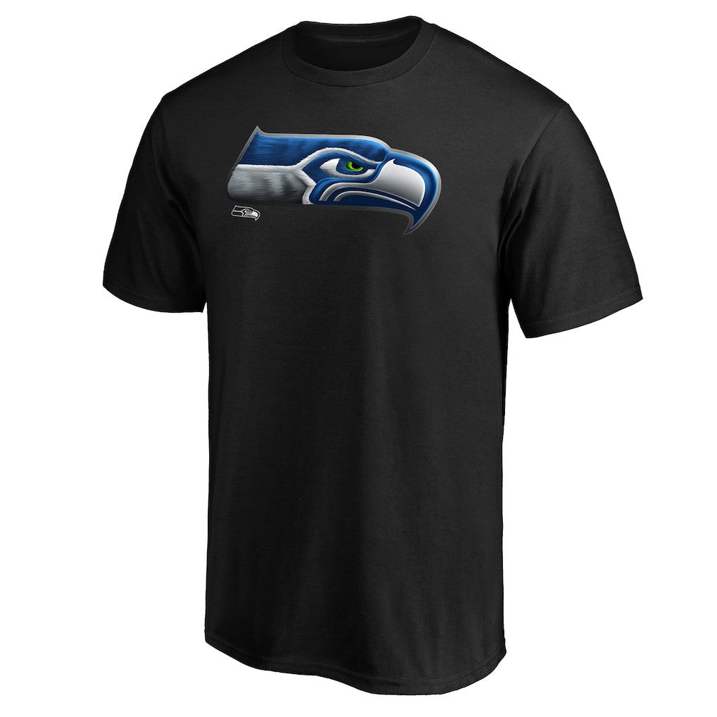 Seattle Seahawks Midnight Mascot Team Logo T-Shirt - Black