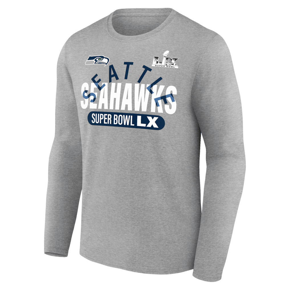 Seattle Seahawks Super Bowl LX Game Plan Long Sleeve T-Shirt - Gray