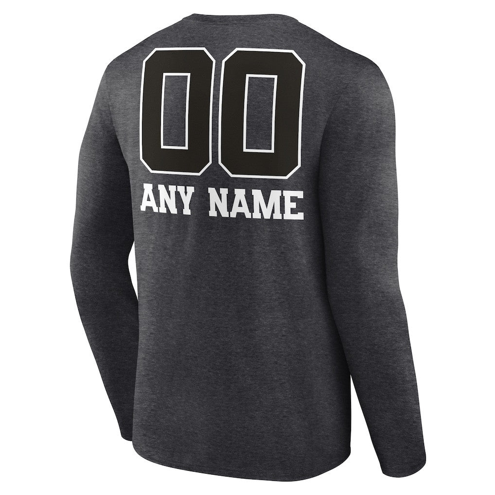 Seattle Seahawks Personalized Monochrome Long Sleeve T-Shirt - Charcoal
